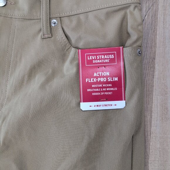 NWT Levi Strauss Signature Men's Action Flex Pro Slim 33x30 - Picture 2 of 4